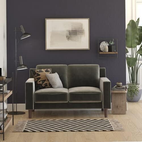 Destone Two Seater Sofa for Living Room, Guest Room & Hotels – Modern Upholstered Loveseat Couch with Comfortable Cushions & Durable Frame (Grey)-image-30