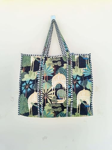 Image of Women's 100% Cotton Lightweight Shoulder Tote Bag with Interior Poeckt Casual Handbag for Women