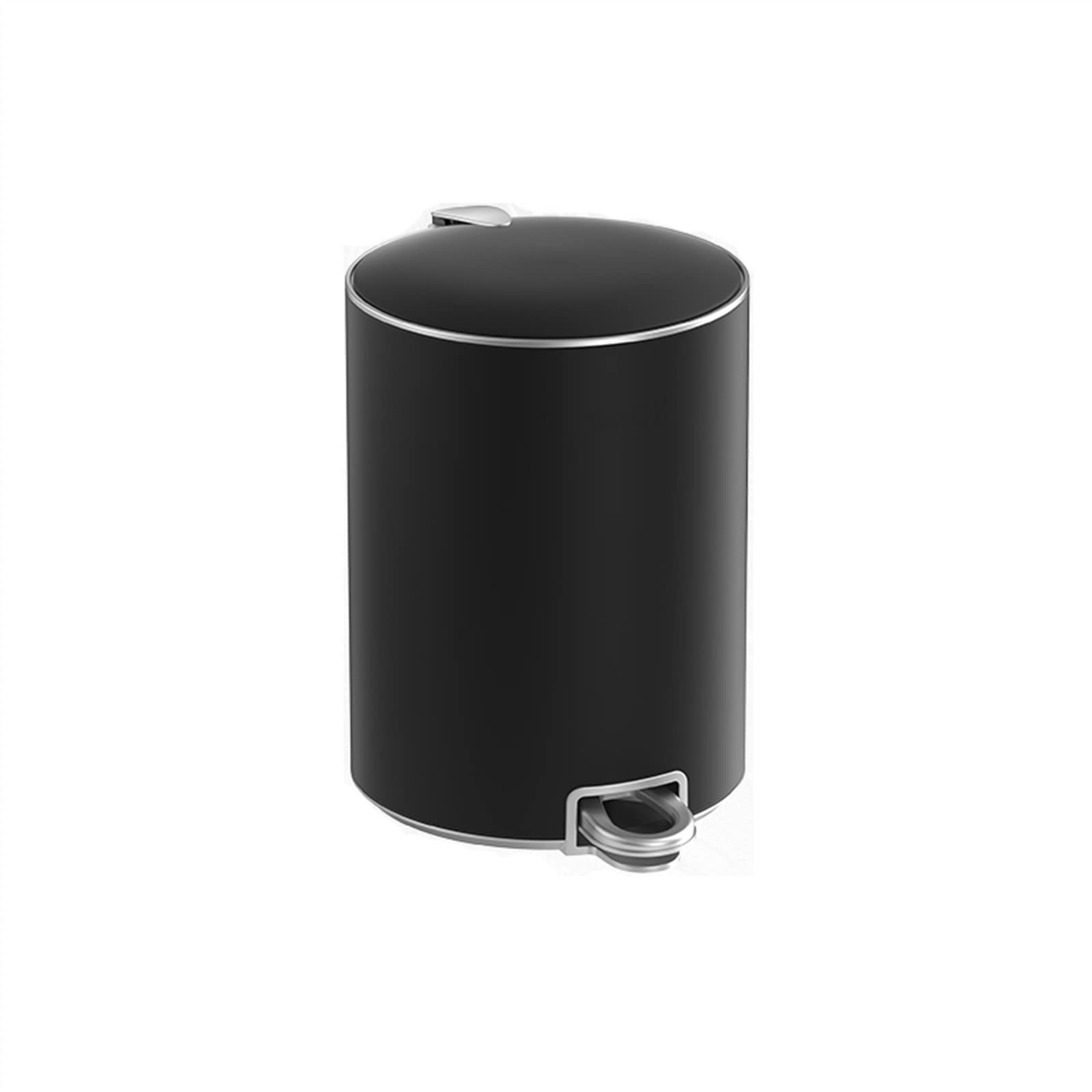 2WFYJNITP Kitchen Bin 8L/12L/15L Household Large Stainless Steel Trash Can Kitchen Bathroom Bedroom with Lid Garbage Can(Black,8l)
