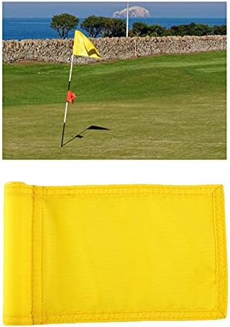 Golf Flag with Tube Inserted.65 L x 5.9", Putting Green Flags for Yard, Nylon Mini Pin Flags Yellow