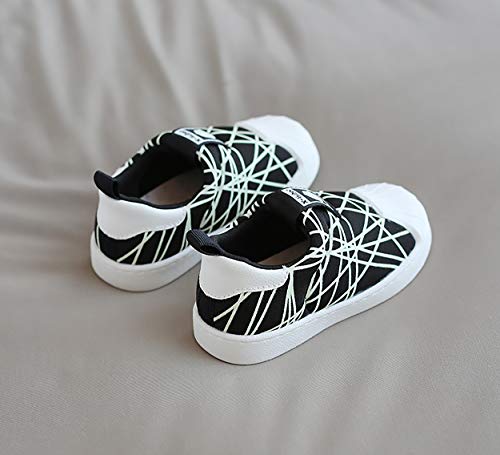 Image of Toddler Boys Girls Sneakers, Outdoor Non-Slip Loafer Shoes(21-30 Months) (Black, 6)