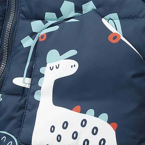 Toddler Snowsuit for Girls Boys Baby Winter Ski Jacket Set Kids Dinosaur Puffer Jacket Snow 𝐁ib Pants Ski Suits Outfit3