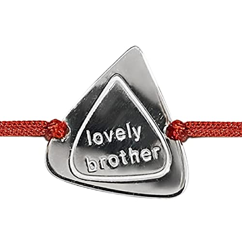 Image of Parnika 925 Silver Rakhi in Cotton Thread Silver Rakhi Bracelet For Brother in Pure 92.5 Sterling Silver for Boys and Men | Chandi ki Rakhi | With Roli Chawal (Lovely Brother)