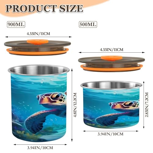 Envase hermético de acero inoxidable 900 ml miniatura 2