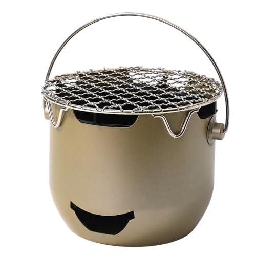 Réchaud portable au charbon vert olive barbecue pique-nique plein air