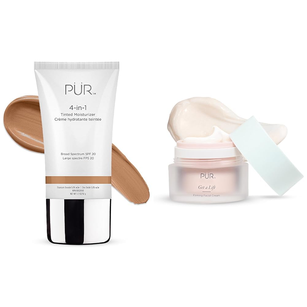P R MINERALS 4-in-1 Tinted Moisturizer With SPF 20 - Hydrating Face Moisturizer Primer Foundation With Shea Butter
