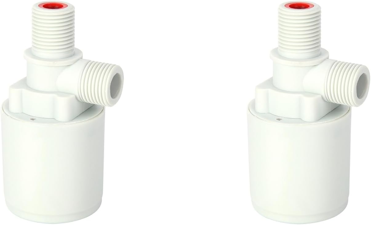 2Pcs Floating Ball Valves with G1/2in Thread Automatic Water Level Control Plastic Ball Valve for Water Tank Sink