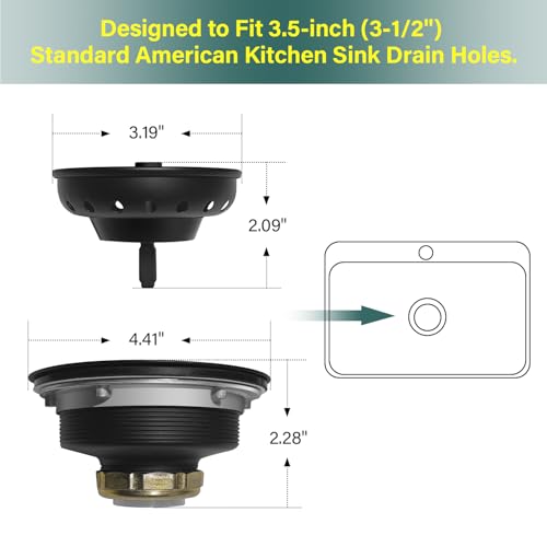 Ensamble de desagüe para fregadero 3.5 pulgadas acero inox miniatura 2