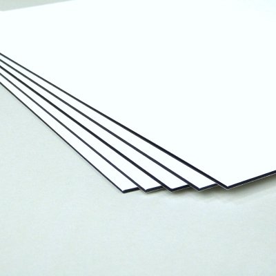 Pinnacle Smooth White/Black Core 500x400mm Mount Board 1400mic - 10 Sheets