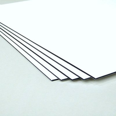 Pinnacle Smooth White/Black Core 500x400mm  Board 1400mic - 10 Sheets