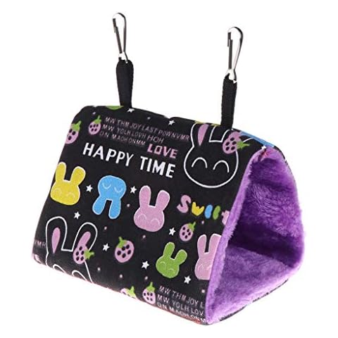 Hypeety Bird Nest House Hammock Hanging Bed Winter Warm Bird Hut House Tent Fuzzy Plush Birds Hut Hideaway for Parakeet Cockatiel Conure Lovebird Budgie Cage Perch Stand Swing (Random Color) (M) Cover