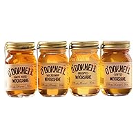 O’Donnell Moonshine Geschenkset Mini - 4x Kleine Liköre als Geschenkidee (Made in Berlin) - Natürliche Zutaten - Premium Schnaps Probierset Harte Nuss, Toffee, Macadamia, Bratapfel - vegan (Winter)