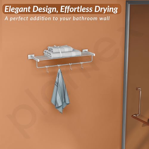 Image of Plantex Stainless Steel Towel Rack for Bathroom /Towel Stand /Towel Hanger /Towel Holder /Bathroom Accessories - Nexa (Chrome) 24 Inch