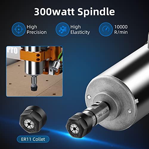 Foxalien Cnc Upgrade Kit 300W Dc Spindle Milling Motor For 3018-Se V2&Masuter Cnc Router Engraving Machine With Integrated Control Box Speed Adjust Button #TOP3