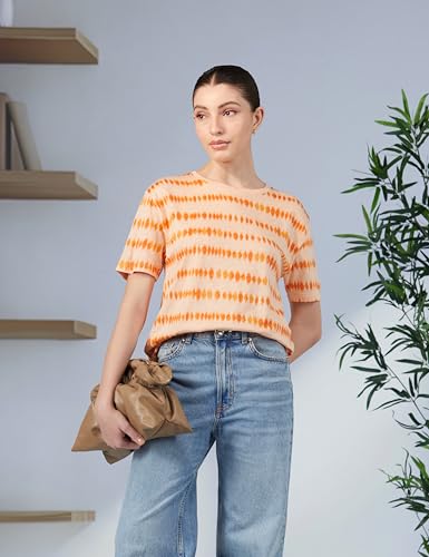 Image of Marks & Spencer Women Cotton Blend Regular Fit T-Shirt