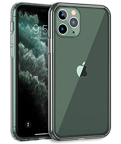 MXX iPhone 11 Pro Max Clear Case, Hybrid Cover with Transparent PC Hard Back and Soft TPU Bumper, Shock Absorbent Frame, Scratch Resistant, Ultra Slim for iPhone 11 Max Pro 6.5 inch (Crystal Clear)