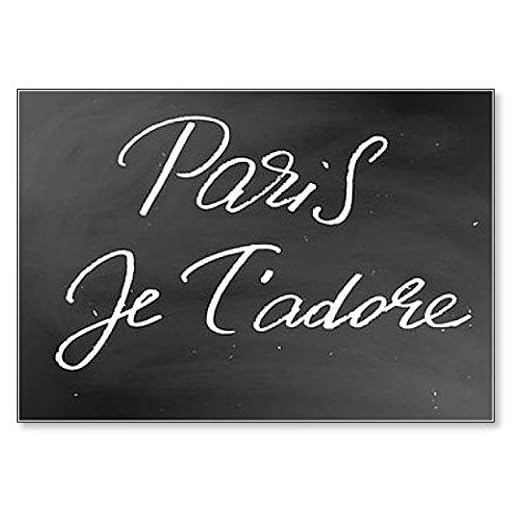 Paris, Je T'adore. Paris, jag älskar dig på franska. Text krita på en svart tavla kylskåpsmagnet