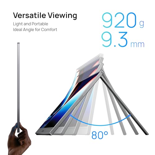 Image of ARZOPA 17.3 inch Portable Monitor Gray, 1080P FHD 103% sRGB IPS Gaming Monitor Laptop Monitor with Built-in Kickstand HDMI USB C External Screen for PC Mac Phone Xbox PS5 - Z1C Plus