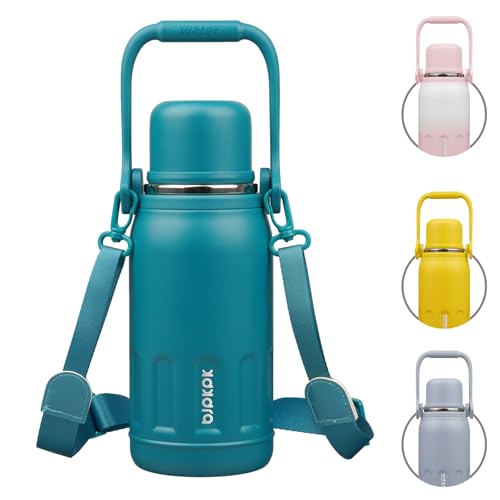 Image of BJPKPK Stainless Steel Insulated Bottle with Handle & Strap, 27oz