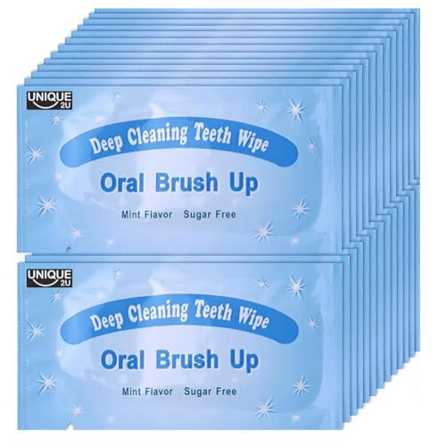UNIQUE2U 100pcs Disposable Textured Deep Cleaning Teeth Wipes Finger Brush Oral Brush Clean Wipes