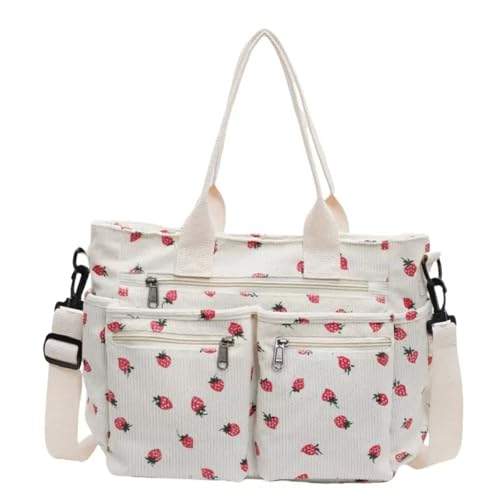 Womens Casual Corduroy Satchel Totes Handbags Large Capacity Tote Bag Purse Multiple Pockets Satchel Bag