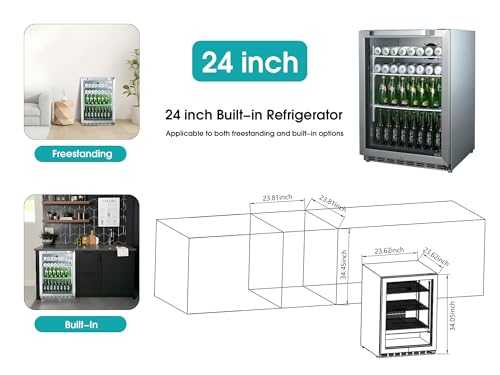 Hck C150 24 Inch Freestanding/Built-In Beverage Cooler Refrigerator thumb #5