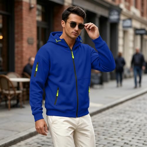 Mens Zip Up Hoodie Tactical Hoodie Fleece Comfy Sweatshirt Sweat Shirt - image 3