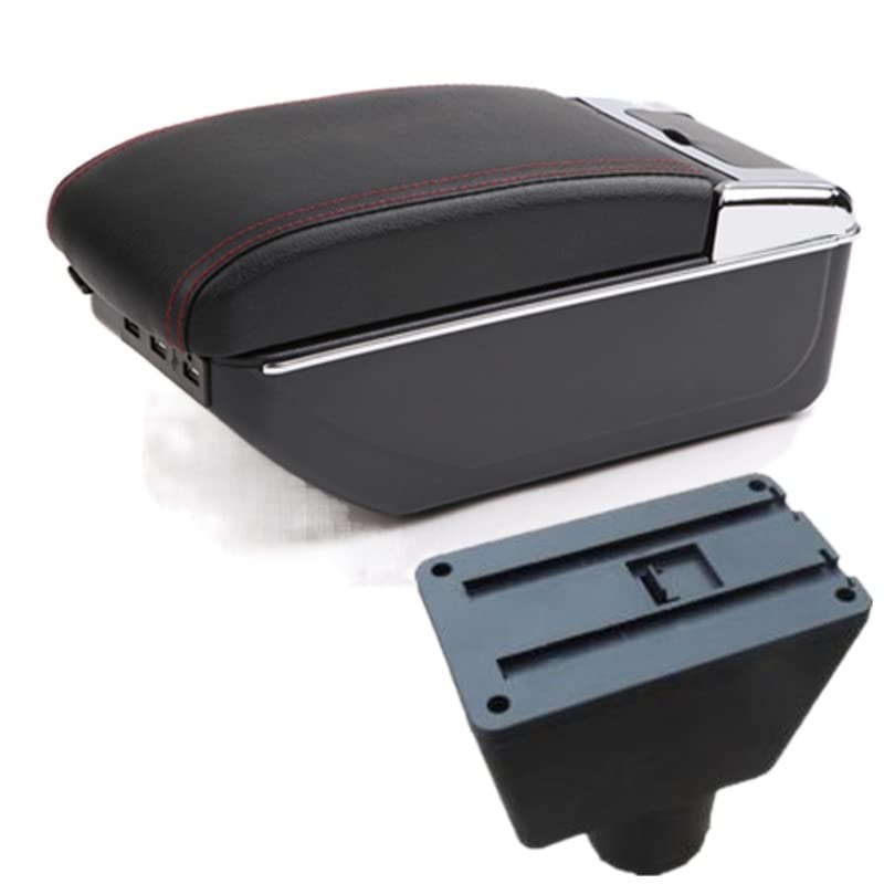 MAATCO Compatible with Lada XRAY Armrests Box Compatible with Lada XRAY Central Storage Box Retrofit Parts Car Armrest with USB Accessories Easy to Install (Color : D1 red line 7USB)