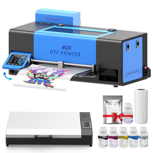 Image of MZK A3 Pro F1080 DTF Printer (XP600 Gen2),Automatic Time Cleaning Maintain+Ink Anti-Clog Filter,2X-Speed Compared to L1800,5 inch Rotatable Touch Screen,Dual Ink Level Alert+Film Cutter,Gift Ink 2 Years