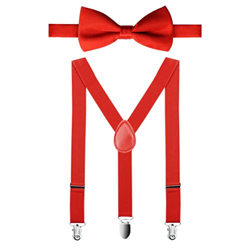 HABI unisex mehrfarbig elastisch Hosenträger Y-Form Länge für Kinder und Jungen mit den starken Clips Playshoes mit eine Fliege in verschiedenen Designs, 2, One size Cover