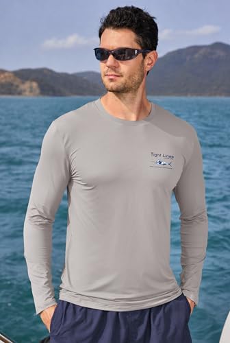 Image of Mens UPF 50+ Rash Guard Quick Dry Lightweight Summer UV Sun Protection Long Sleeve Swim Shirt (S-XXL)