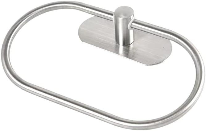 LSLYTQ Stainless Steel Oval Towel Holder, Wall Mounted Hand Towel Ring, Kitchen Storage Hanging Rack, Rustproof Hardware Pendant