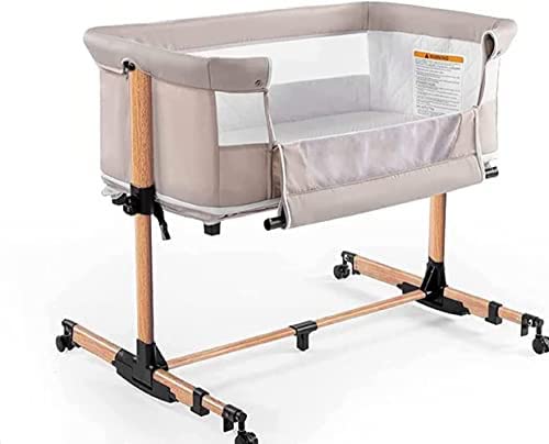 Image of nordmiex Baby Crib,Baby bassinets Crib for Newborn,Adjustable Baby Bed for Infant/Baby,Beige