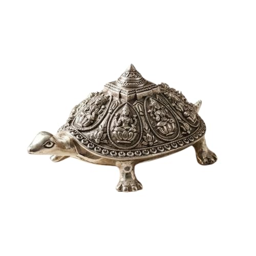 Image of eCraftIndia Silver Plated Tortoise for Good Luck Wealth Prosperity Money Longevity | Feng Shui Turtle Statue Showpiece for Home Decoration Office | Gift for Birthday