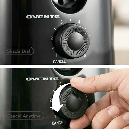 OVENTE Electric 2 Slice Toaster Machine with 6-Shade Browning Selector Setting, Compact Design and Removable Crumb Tray, 700W Power Perfect for Toasting Bread, Thin Bagels and Waffles, Black TP2210B by OVENTE - Image 7