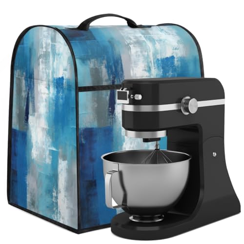 Coffee Maker Cover Abstract Blue Grey Kitchen Appliance Covers Small Appliance Covers Blender Cover Juicer Cover Dust Covers for Kitchen Appliances with Top Handle and Pockets,Washable,B44