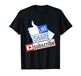 Social Media Like Share Subscribe T-Shirt