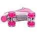 C SEVEN Sparkly Retro Quad Roller Skates (Glitter Pink, Women's 9 / Men's 8)