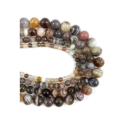 Agate du Botswana en perles rondes à grand trou pour créer vos bracelets DIY