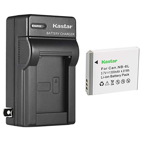 Kastar NB-6L Battery (1-Pack) + Charger for Canon PowerShot D10 D20 S90 S95 S120 SD770 SD980 SD1200 SD1300 SD3500 SD4000 SX170 SX240 SX260 SX270 SX280 SX500 SX510 SX600 SX703