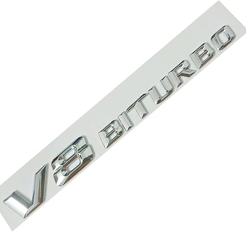 Cromo sustituye con Benz V8 BITURBO lateral adhesivo placa de identificación emblema AMG decoración modificada