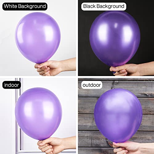 Image of PartyWoo Dark Purple Balloons 50 pcs 12 Inch Pearl Royal Purple Latex Helium Balloons for Graduation Halloween Mardi Gras Ramadan & Eid Wedding Baby Shower Birthday Party Decorations Purple-Z33