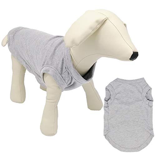 CAISANG Dog Shirts Puppy Clothes for Small Dogs Boy, Pet T-Shirts Doggy Vest Apparel, Comfortable Summer Shirts Beach Wear Clothing, Outfits for Medium Dog, Kitty Cats, Soft Cotton Tops (Grey S)