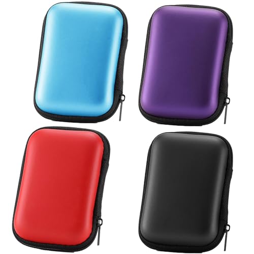 4 Stück Spielkarten Box, Kartenspiel Kartenbox, Tragetasche für Unterwegs, Staub Aufbewahrung, Robust Stoßsicher Festplattentasche, Bluetooth Kopfhörer