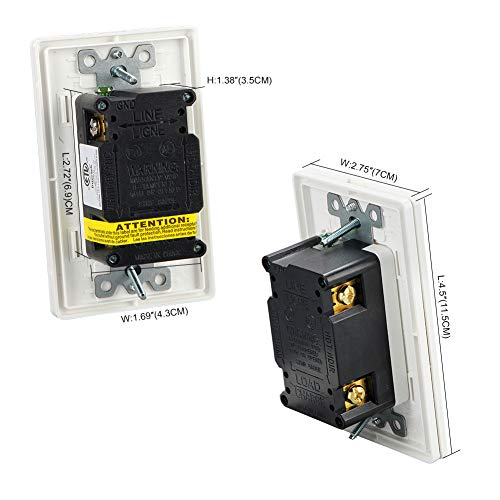 Leod 15Amp 125Volt Tamper Resistant & Weather Resistant Gfci Outlet, One Tr&Wr Gfci Outlet With 2 Types Wall Plates+Blue Led Indicator, White, Etl Listed (1 Pack) #TOP5