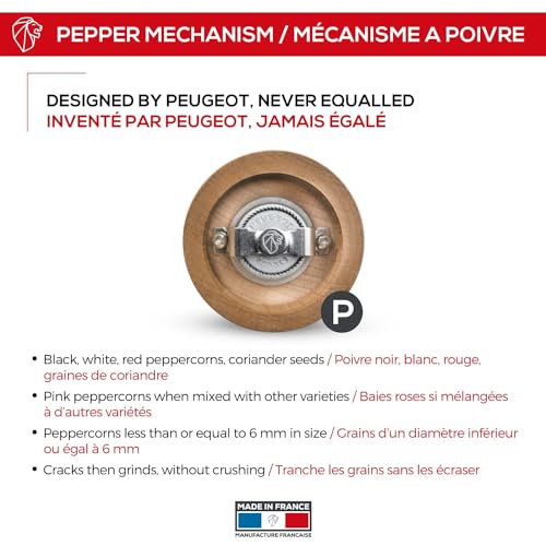 Peugeot Paris Manuelle Pfeffermühle Antique, Klassische Mahlgradeinstellung, Höhe: 22 cm, Holz, Braun, 30971 – Ansicht 3