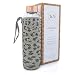 T&N Bouteille en verre 550 ml - Gourde boisson avec housse en néoprène - Gourde anti-fuite - Bouteille en verre borosilicate plus épaispour eau minérale - Édition Jungle