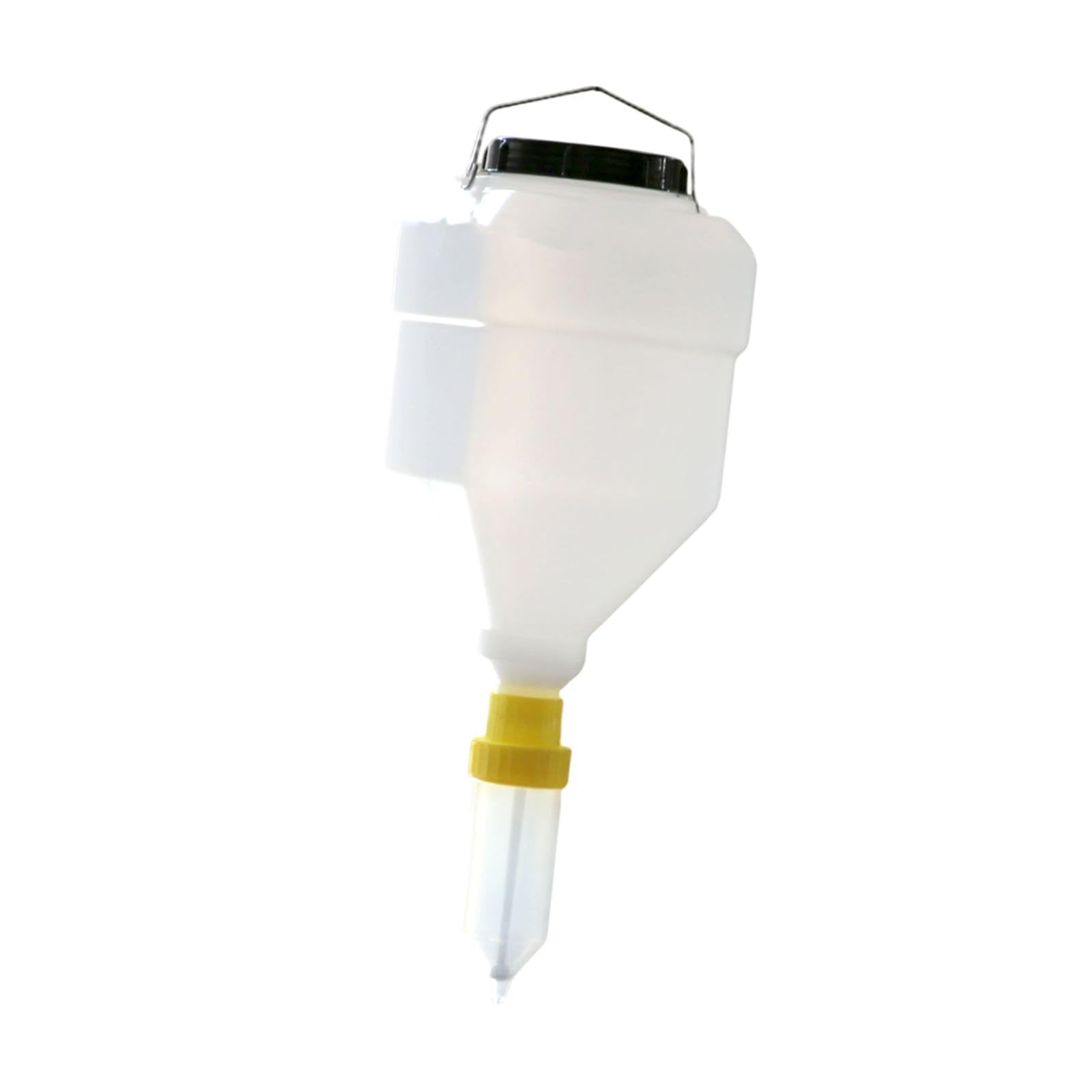 Milageto Saucenspender, nachfüllbare Salatdressing-Flasche, hängend Sauciere Soßenkanne, Gewürzflasche, 5 L für Restaurant, Picknick, Outdoor, Camping, Ketchup, Partys, Gelb