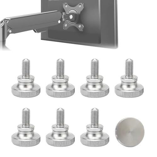 8個入り VESA対応 ステンレス製 ネジセット M4x10mm/M4x8mm/M5x10mm/M5x6mm つまみネジ フラットヘッド機械ネジ 締めやすい モニターアーム スタンド用 TV/モニタ/ラップトップPC/ファン取付け用 (M4x8mm) [並行輸入品]