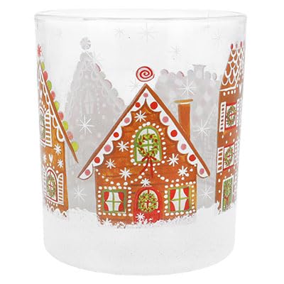 Gisela Graham Gingerbread House Glass Tea Light Holder - Large